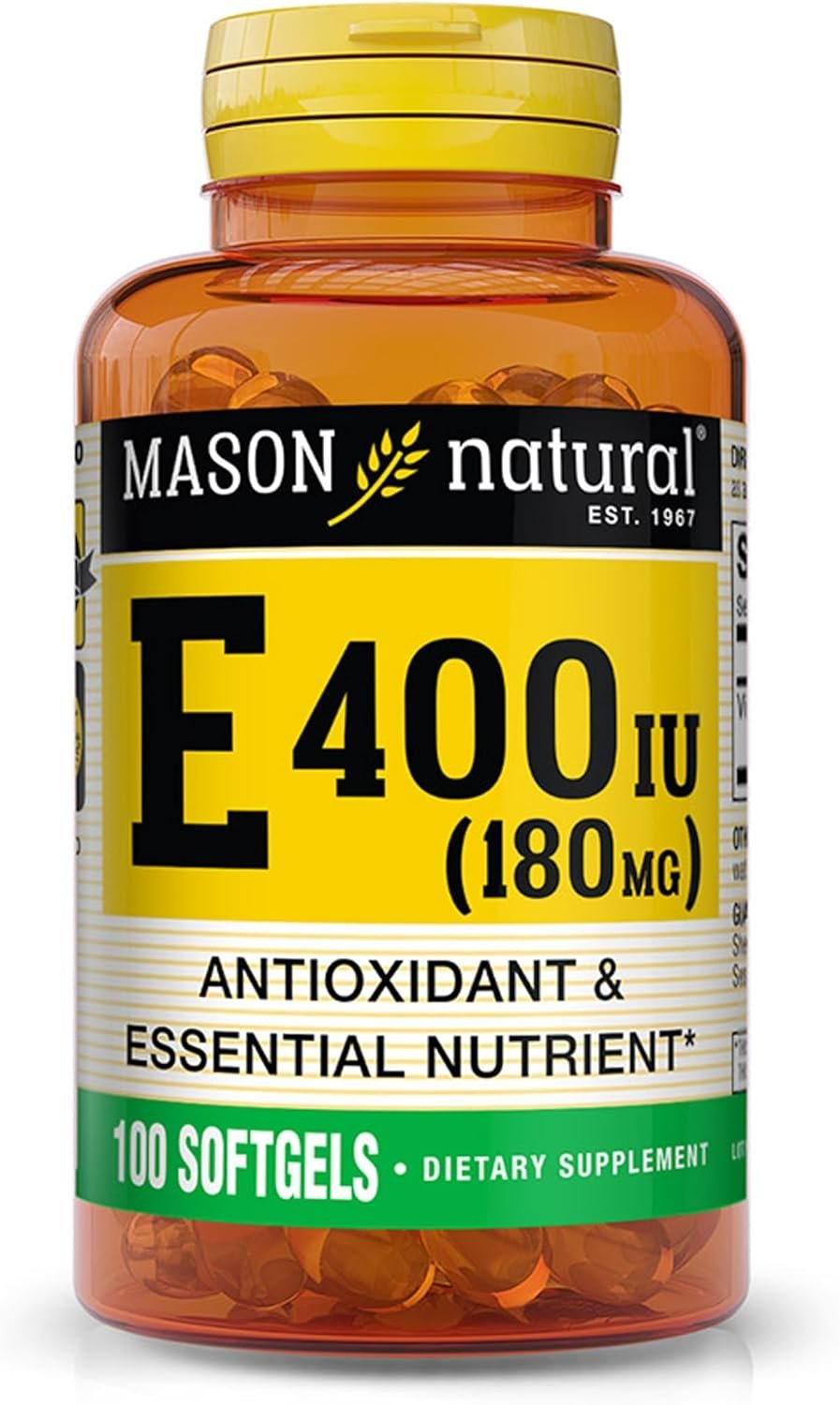 Mason Natural Vitamine E 180 mg (400 UI) – 100 capsules molles