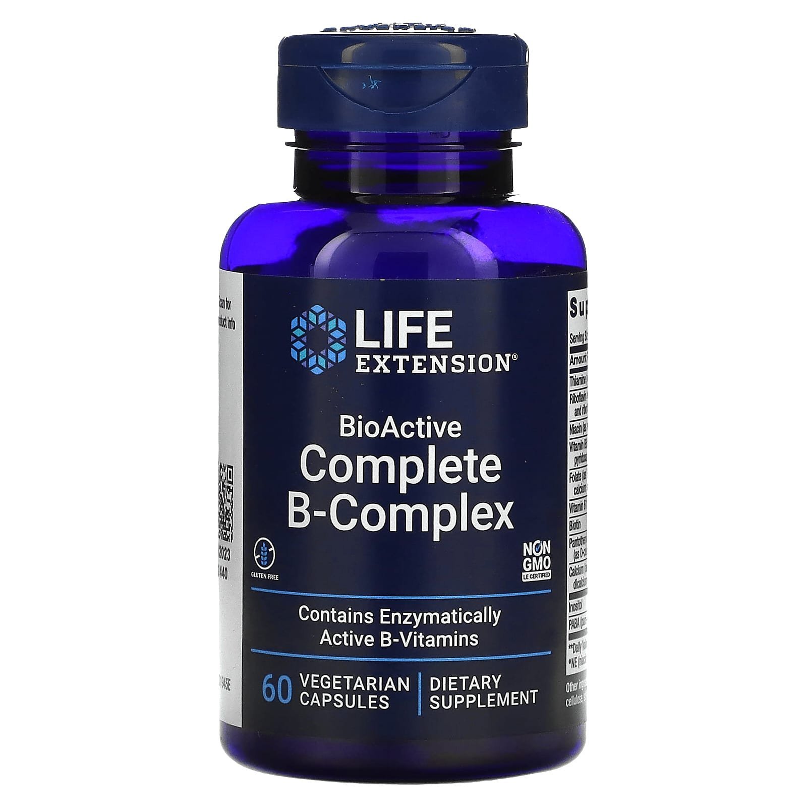 Life Extension BioActive – Complexe complet de vitamines B – 60 capsules végétariennes