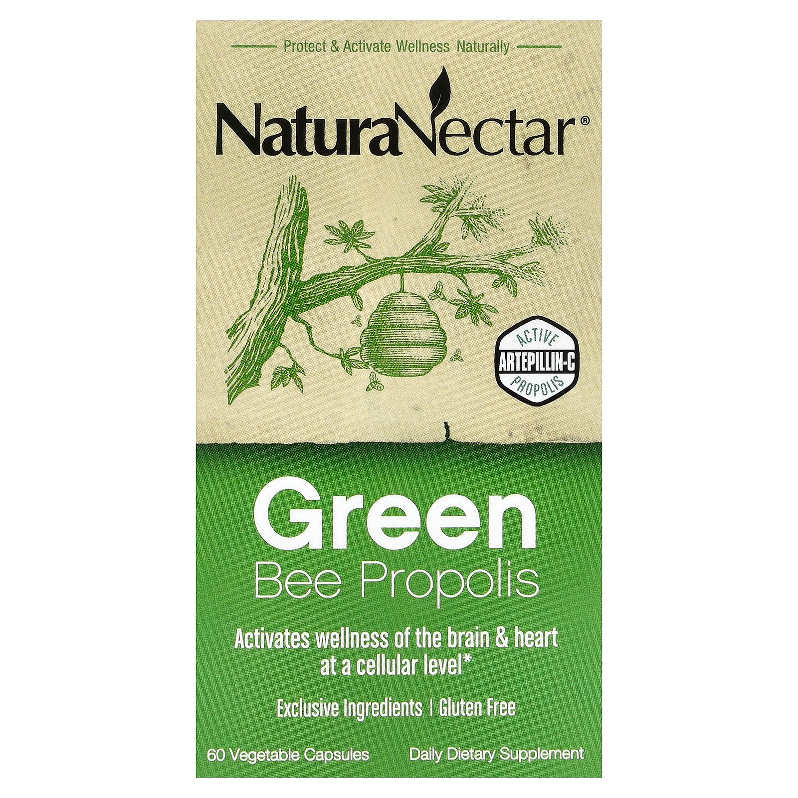 NaturaNectar Propolis verte d'abeille – 60 capsules végétales