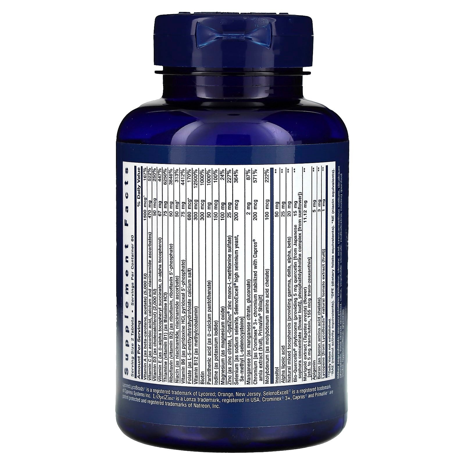 Life Extension Multivitamines Two-Per-Day – 120 comprimés – photo 2