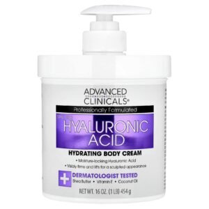 Advanced Clinicals Crème corps hydratante à l'acide hyaluronique – 454 g
