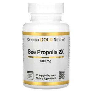 California Gold Nutrition Propolis d'abeille 2X – Extrait concentré 500 mg – 90 capsules végétales