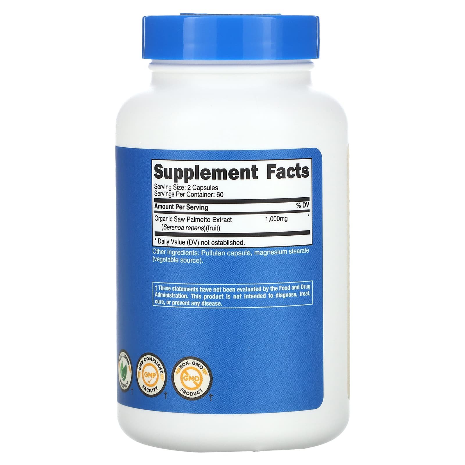 Nutricost Saw Palmetto 1 000 mg – 120 capsules (500 mg par capsule) – photo 2
