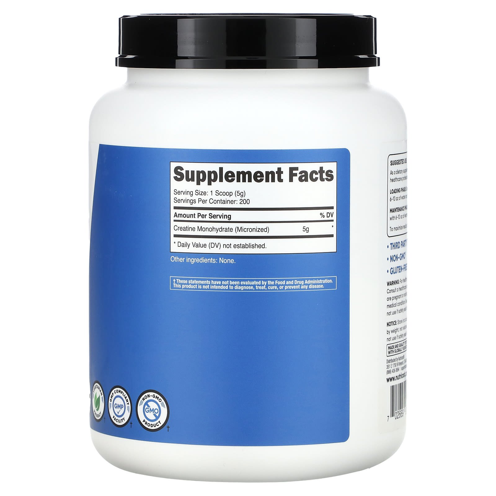 Nutricost Performance Créatine monohydrate sans arôme – 997 g (1 kg) – photo 2