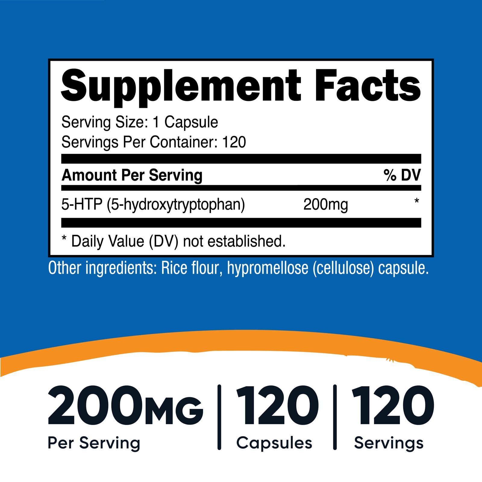 Nutricost 5-HTP, 200 mg – 120 capsules – photo 3