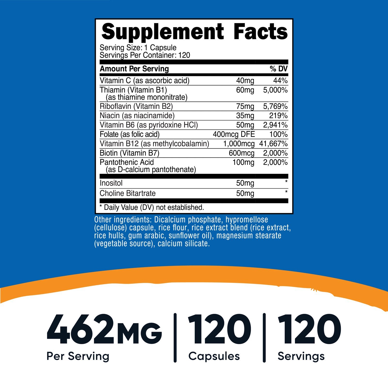 Nutricost Complexe de vitamines B – 120 capsules – photo 3