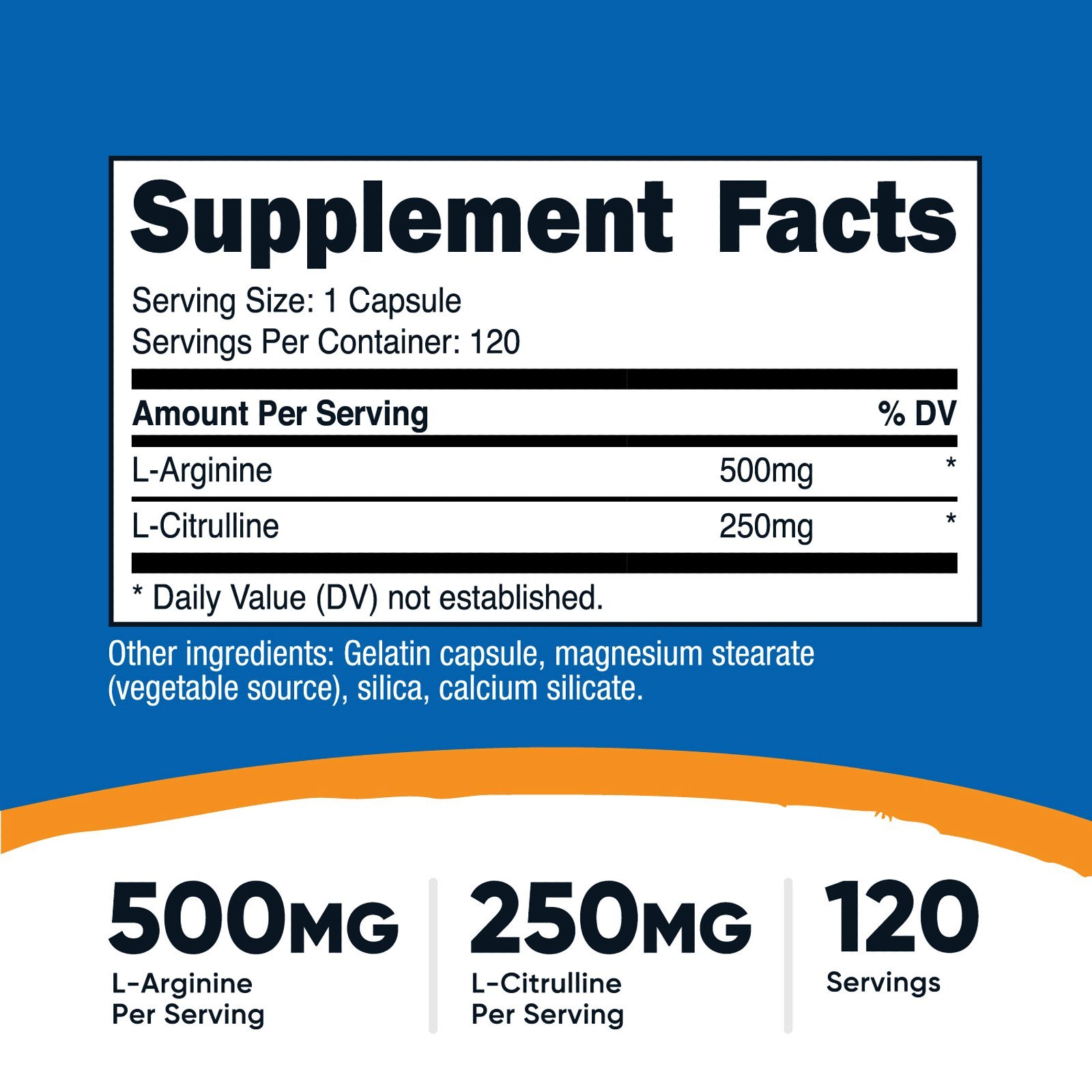 Nutricost L-arginine et L-citrulline – 120 capsules – photo 3