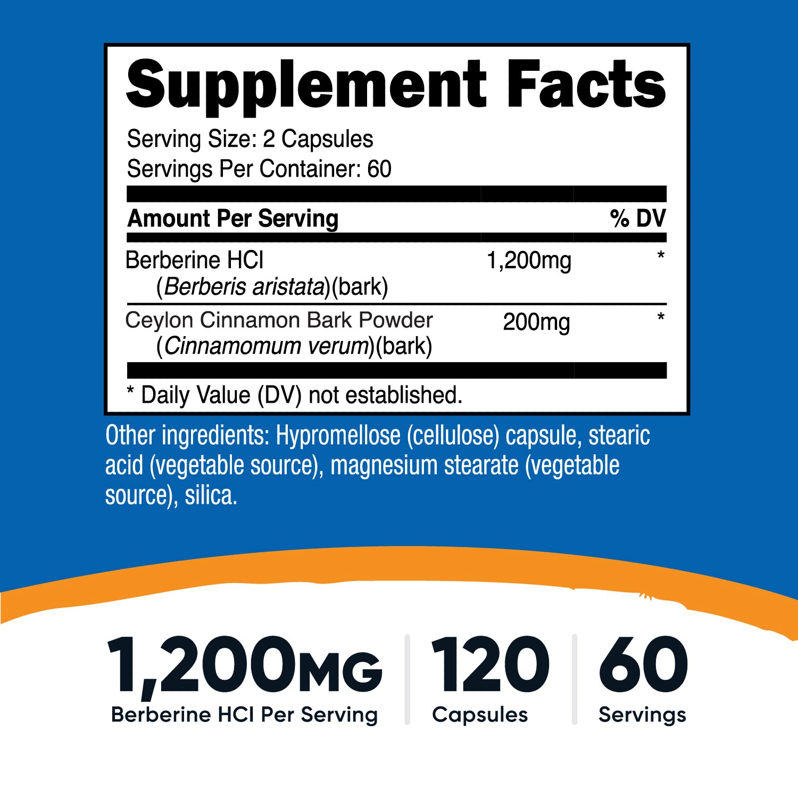 Nutricost Chlorhydrate de berbérine avec cannelle de Ceylan – 120 capsules – photo 3