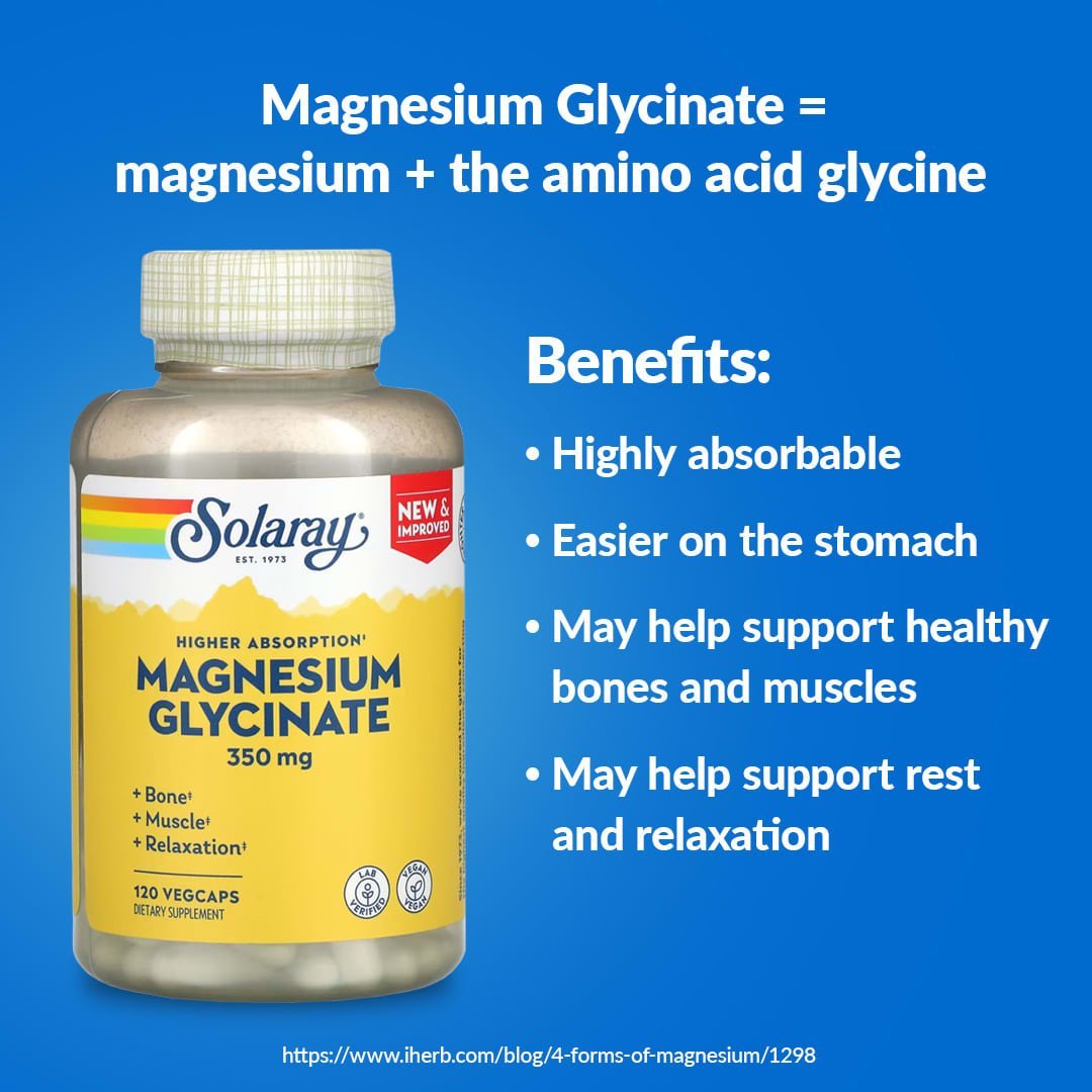 Solaray Glycinate de magnésium à haute absorption 350 mg – 120 capsules végétales – photo 3