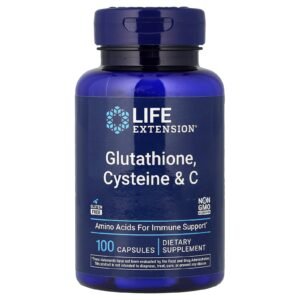 Life Extension Glutathion, cystéine et vitamine C – 100 capsules