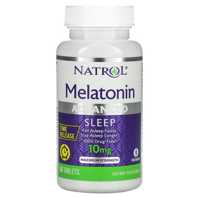 Natrol Mélatonine – Amélioration du sommeil – Libération prolongée – 10 mg – 60 comprimés – photo 2