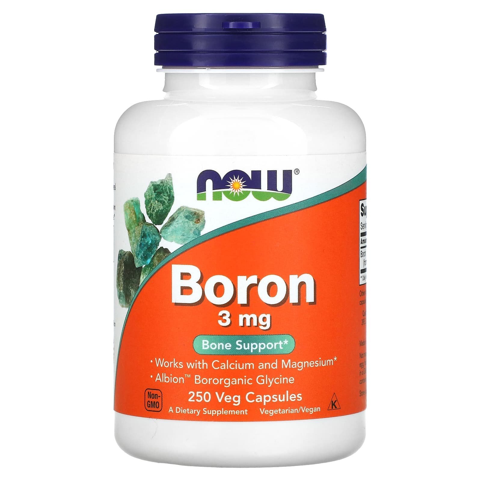 NOW Foods Bore 3 mg – 250 capsules végétales