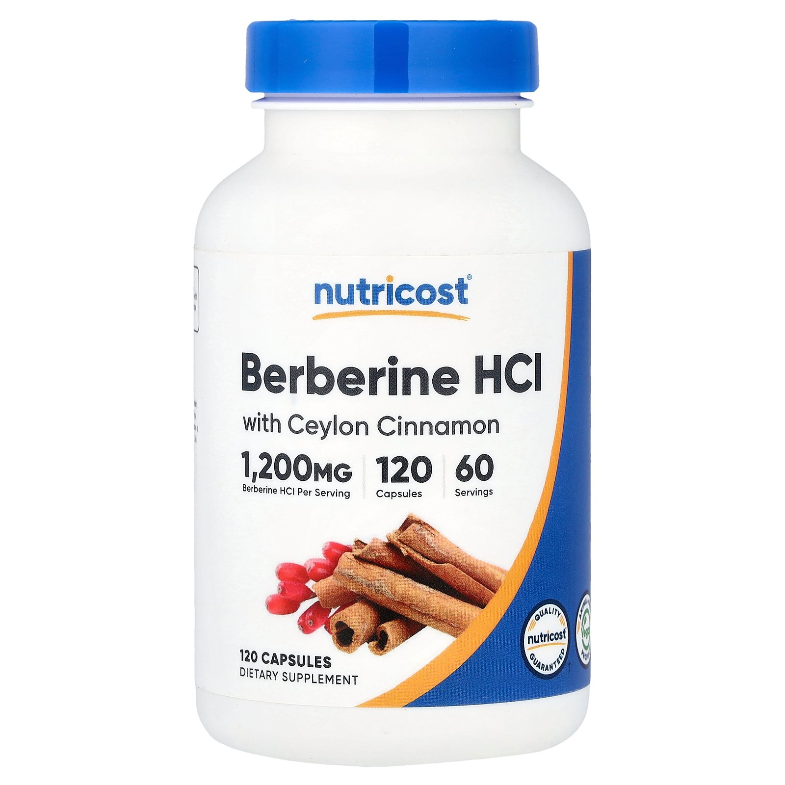 Nutricost Chlorhydrate de berbérine avec cannelle de Ceylan – 120 capsules