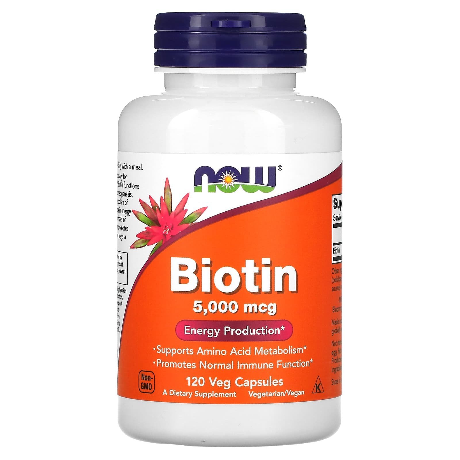 NOW Foods Biotine 5000 µg – 120 capsules végétales