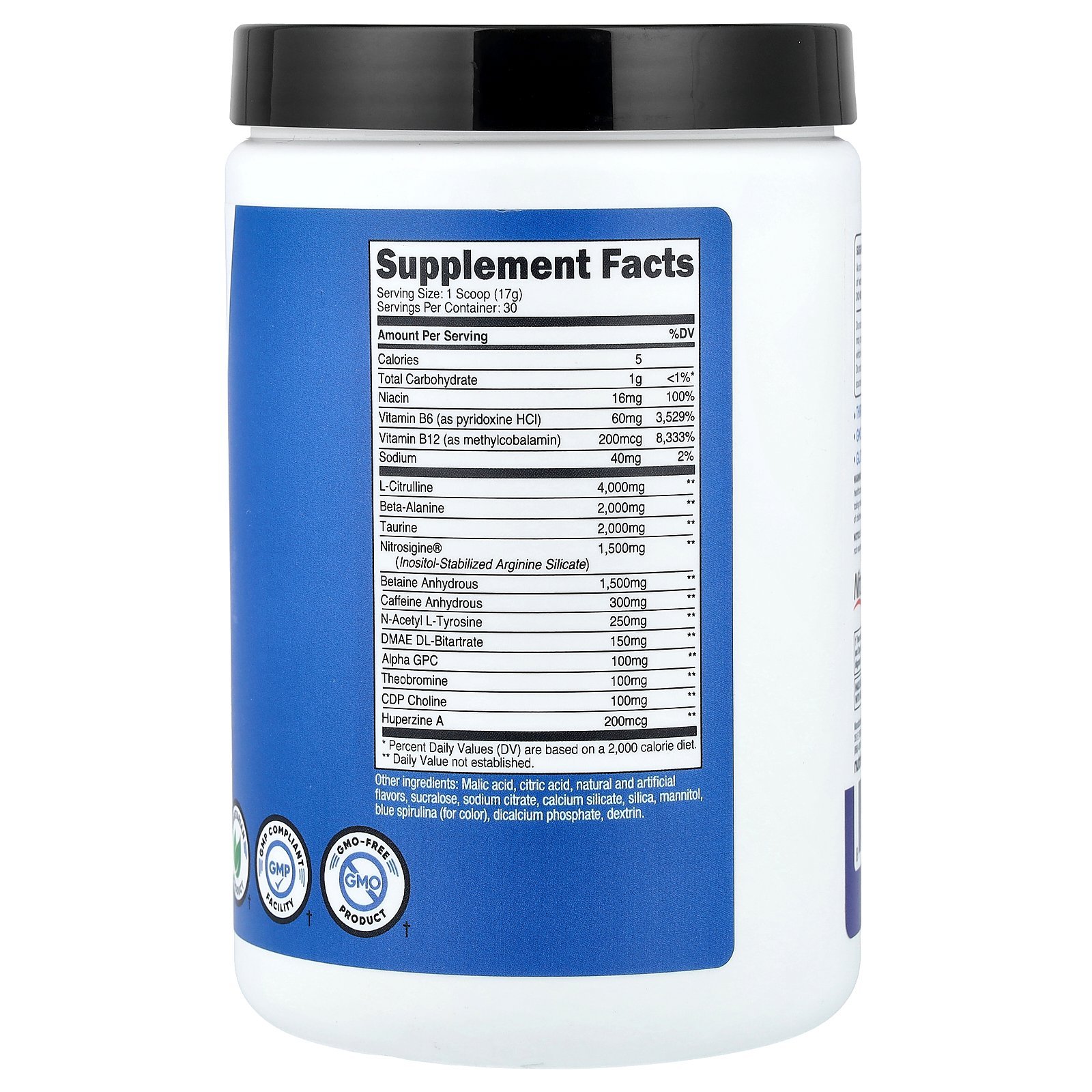 Nutricost Performance PRE-X, complexe pré-entraînement Xtreme, framboise bleue – 447 g – photo 2