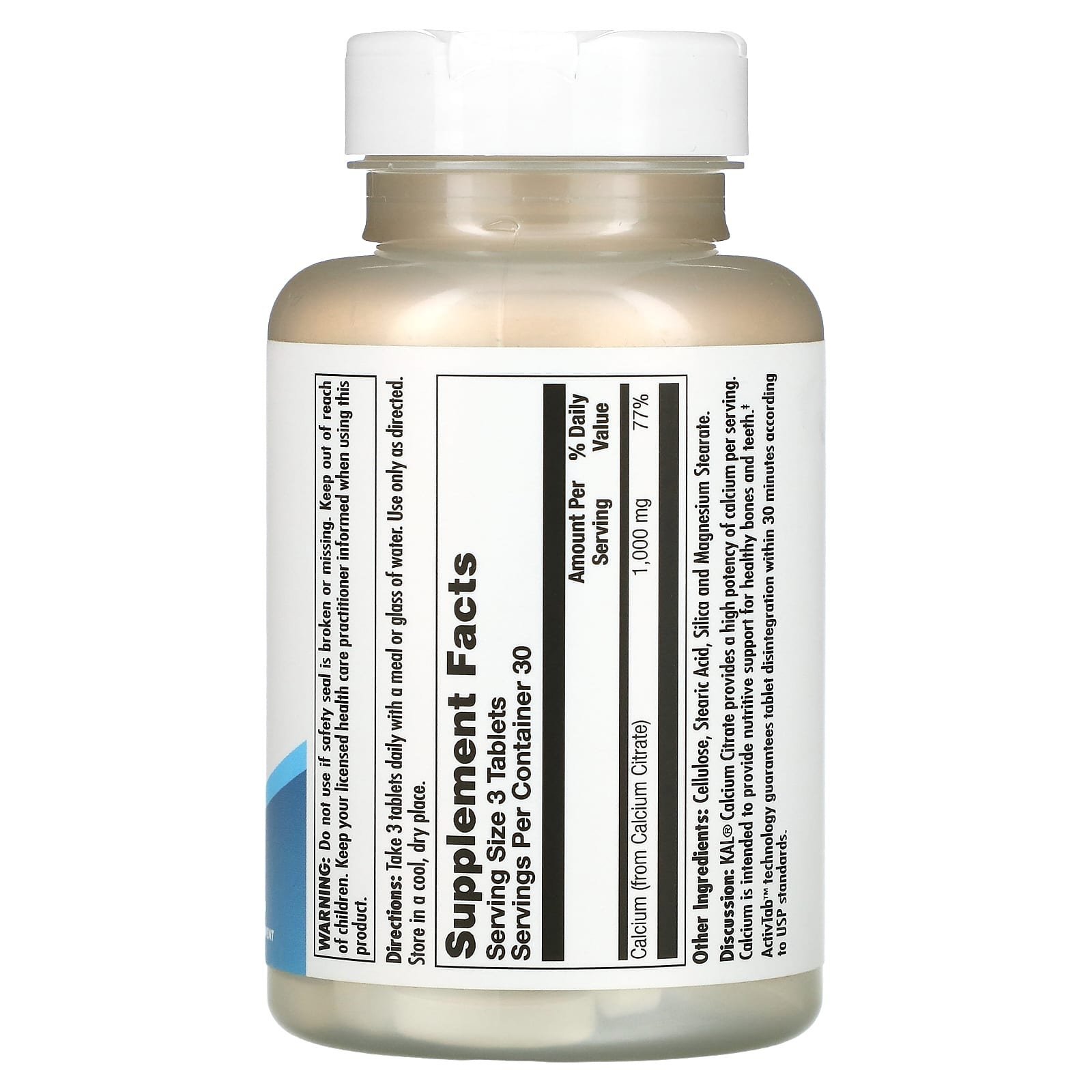 KAL Citrate de calcium 1000 – 90 comprimés (333 mg par comprimé) – photo 2