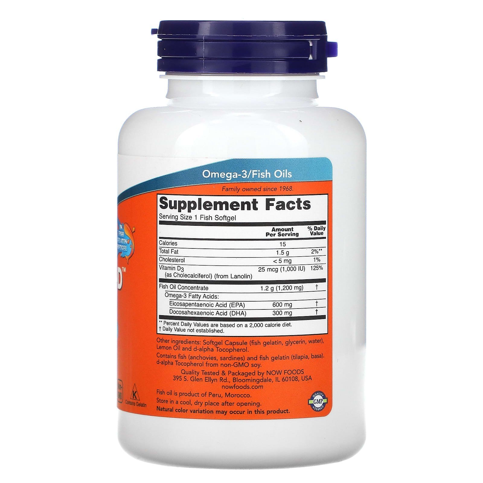 NOW Foods Ultra Omega 3-D 600 EPA / 300 DHA – capsules à base de poisson – photo 2