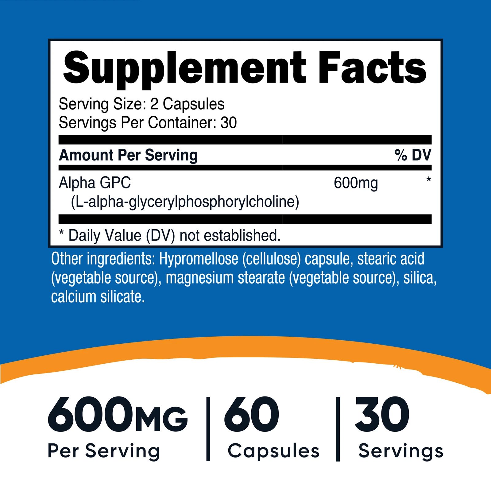 Nutricost Alpha GPC – 60 capsules (300 mg par capsule) – photo 3