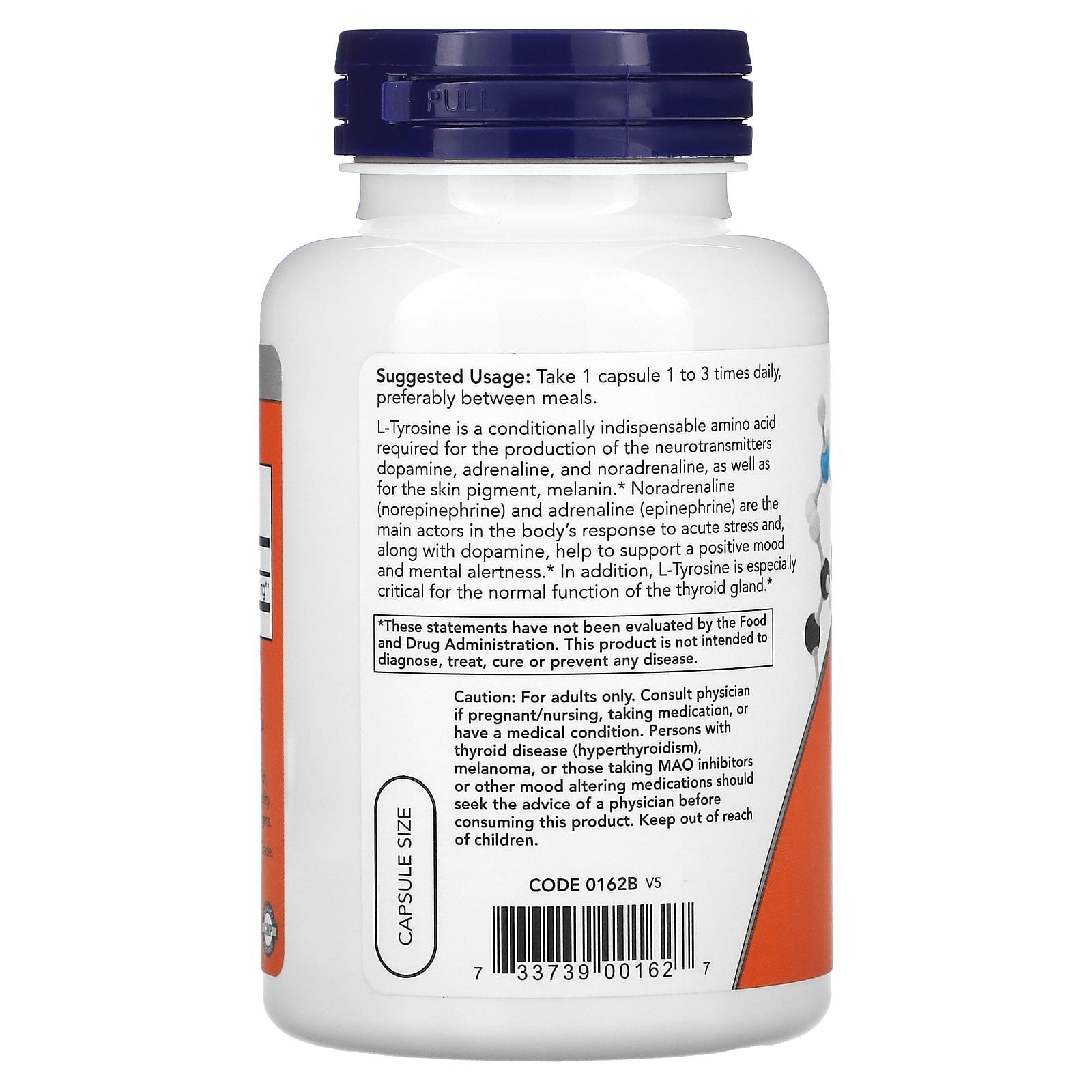 NOW Foods L-tyrosine 500 mg – 120 capsules – photo 3