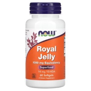 NOW Foods Gelée royale 1000 mg – 60 capsules à enveloppe molle