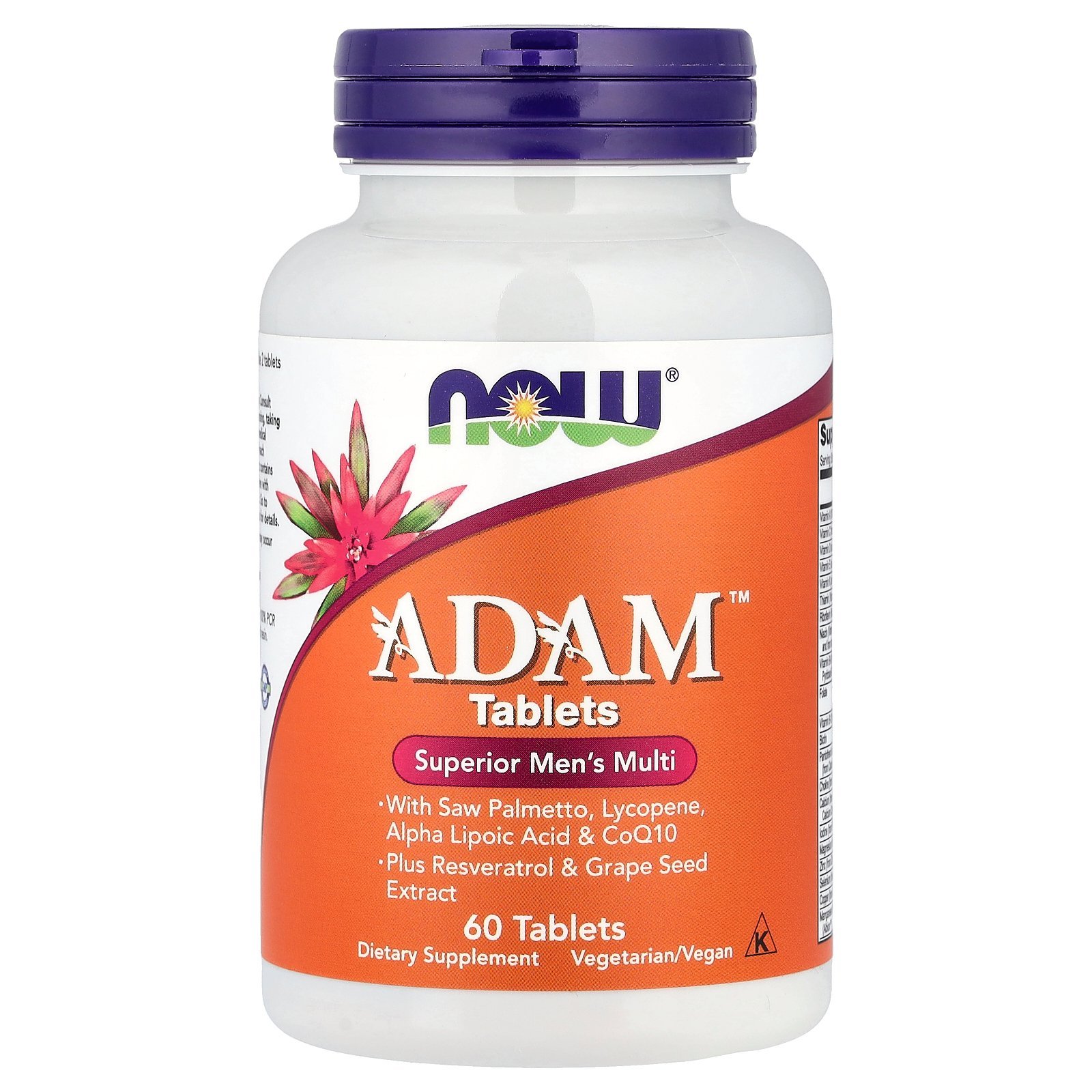NOW Foods ADAM™ Multivitamine supérieure pour hommes – 60 comprimés