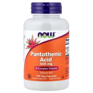 NOW Foods Acide pantothénique, 500 mg – 100 capsules végétales