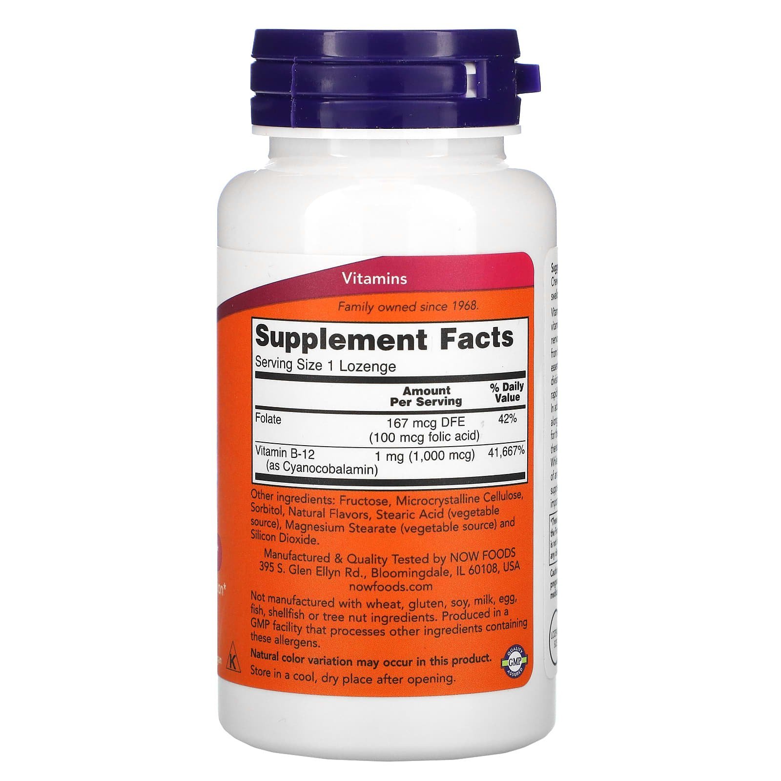 NOW Foods Vitamine B12 1000 µg – 250 pastilles – photo 2