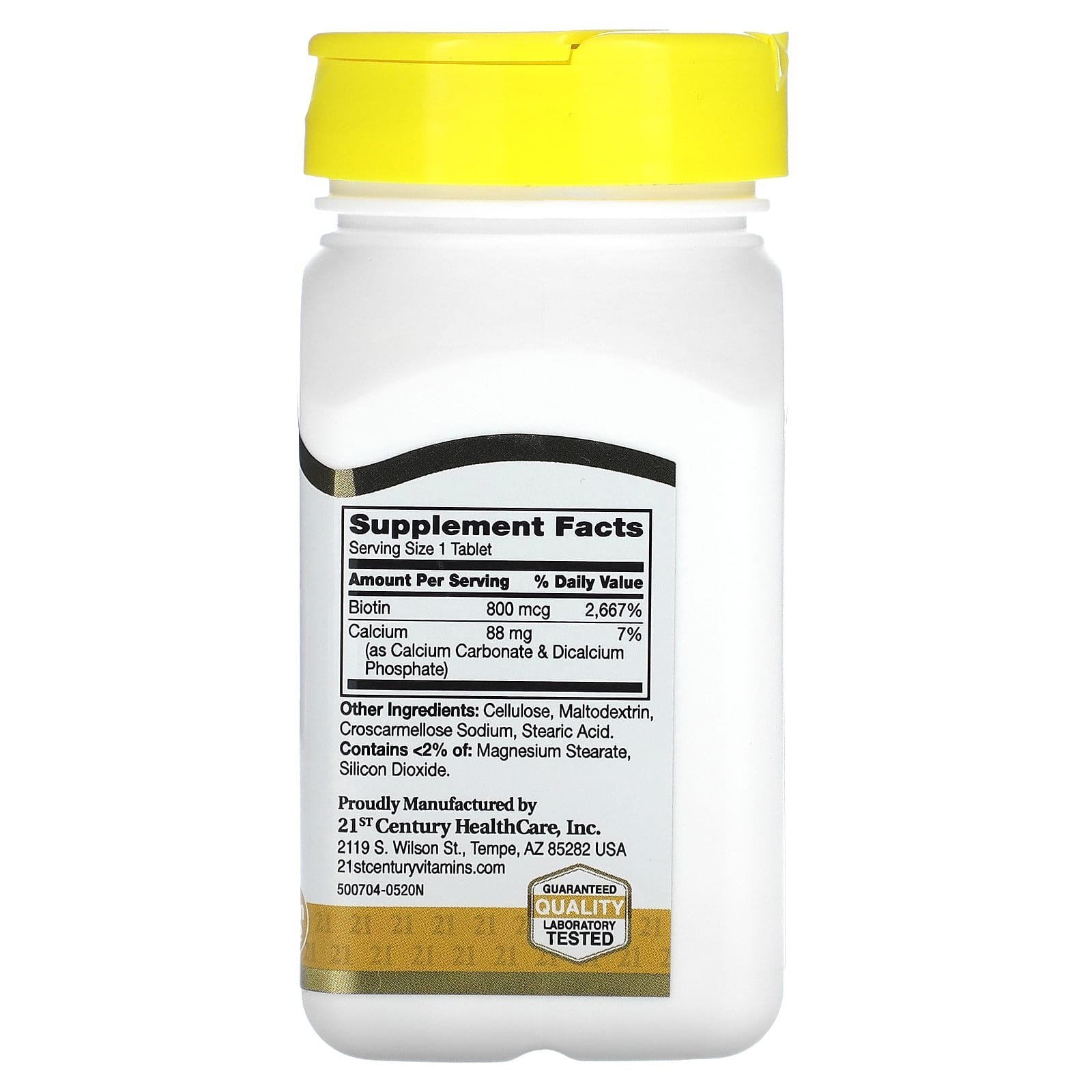21st Century Biotine 800 µg – 110 comprimés à avaler faciles – photo 2