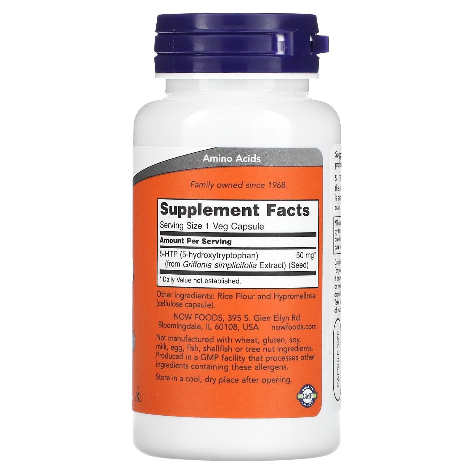 NOW Foods 5-HTP 50 mg – 90 capsules végétales – photo 2