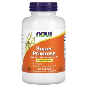 NOW Foods Super Primrose huile d'onagre 1300 mg – 120 capsules à enveloppe molle