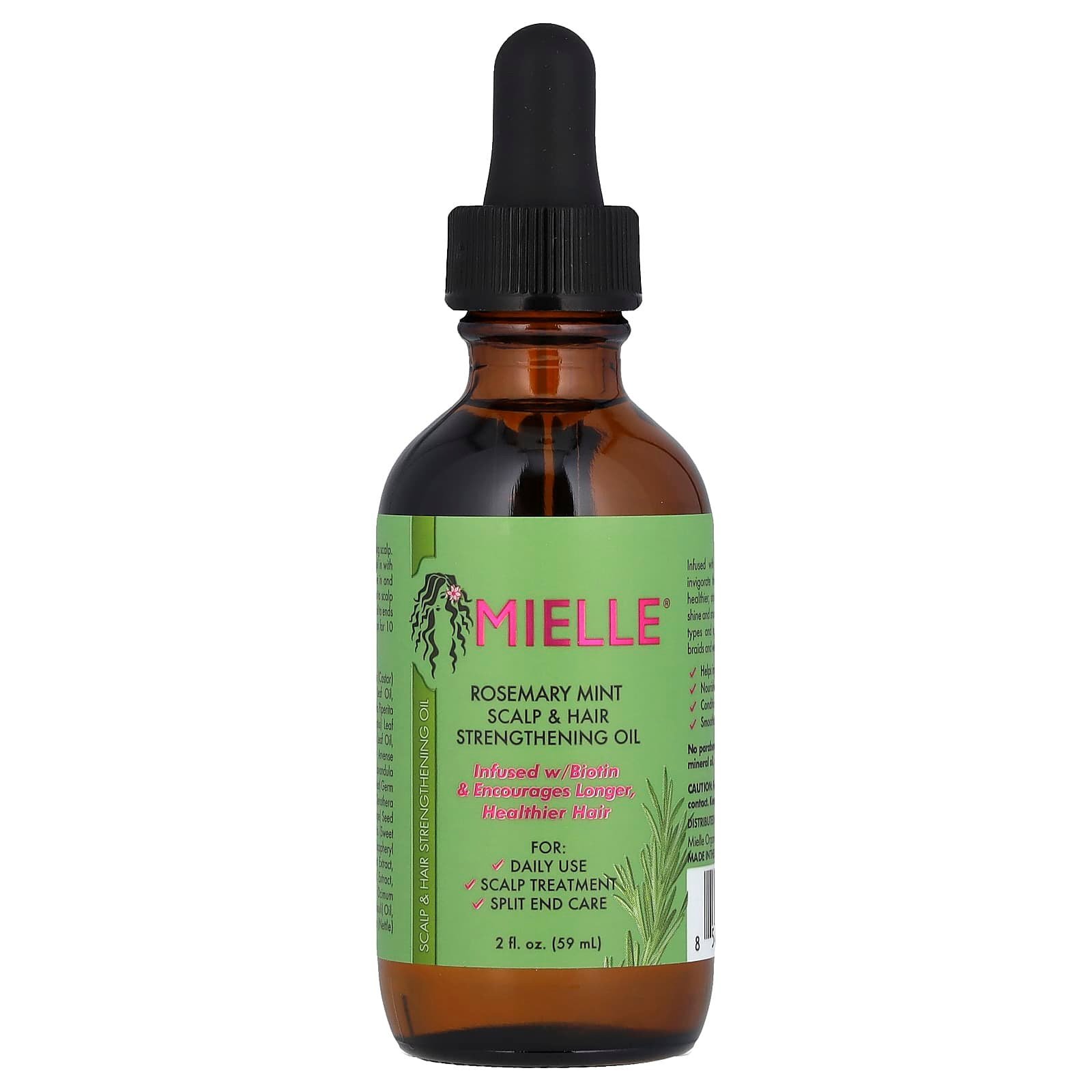 Mielle Huile fortifiante pour le cuir chevelu et les cheveux – Romarin et menthe – 59 ml