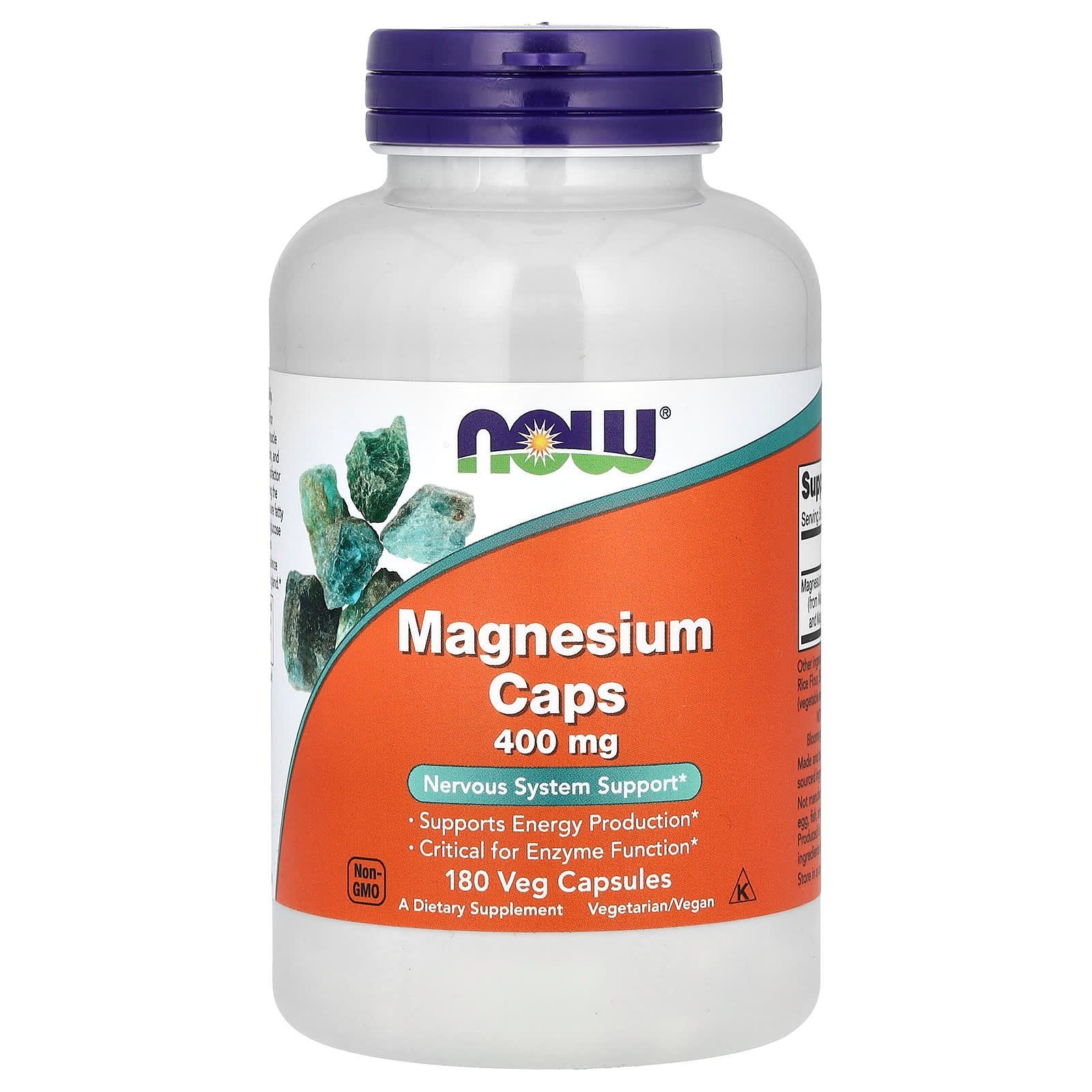 NOW Foods Magnésium 400 mg – 180 capsules végétariennes