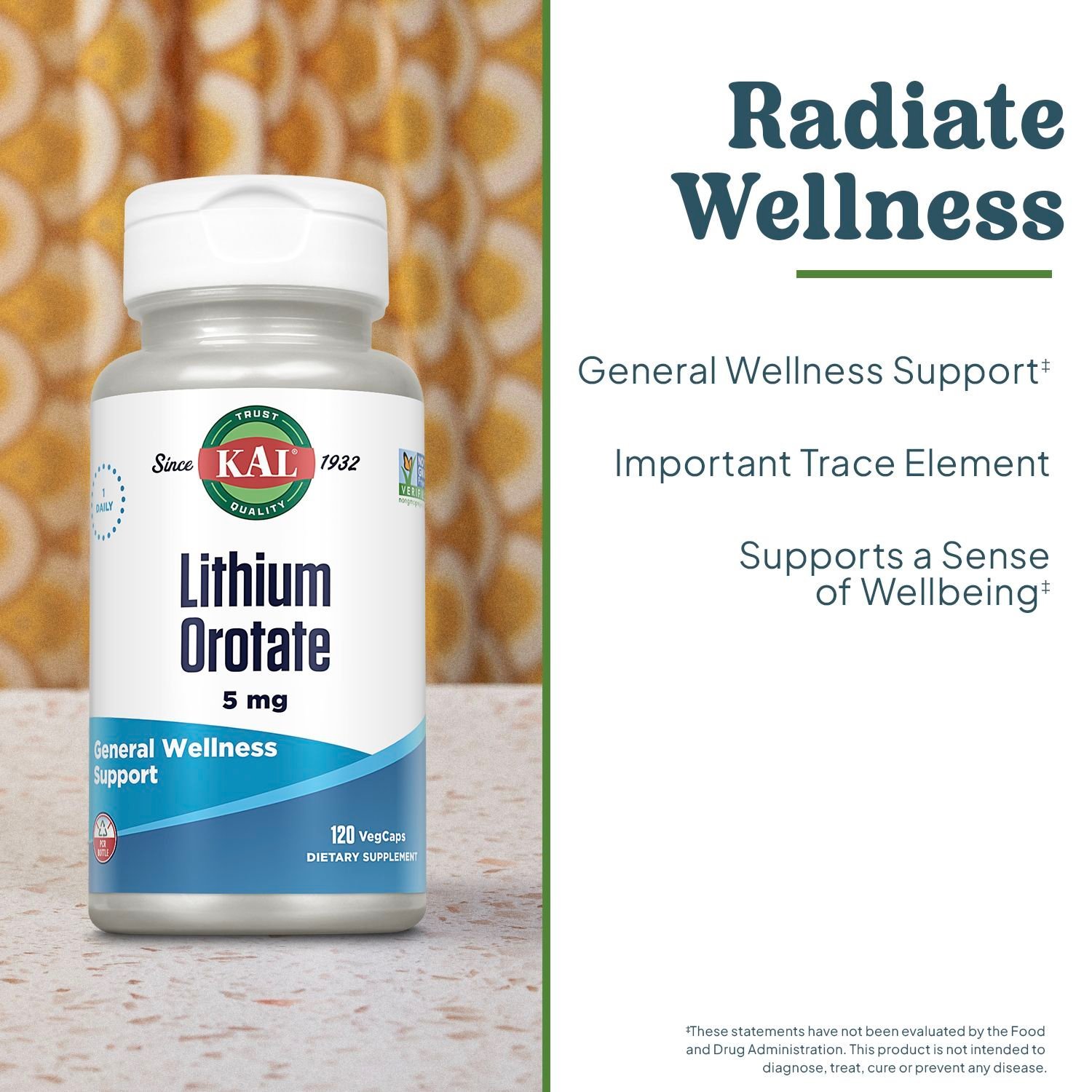 KAL Orotate de lithium, 5 mg – 120 capsules végétales – photo 3