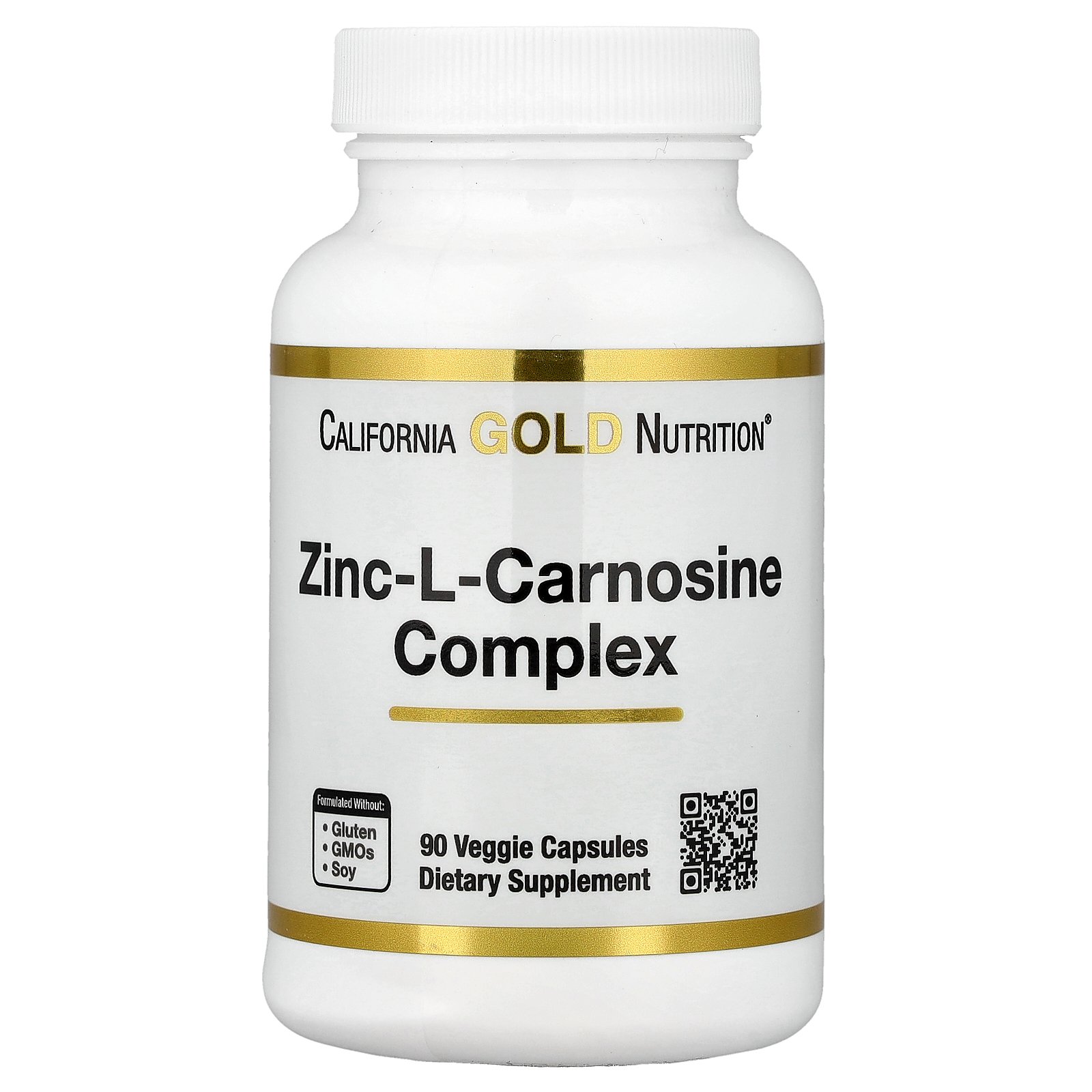 California Gold Nutrition Complexe zinc-L-carnosine – 90 capsules végétales