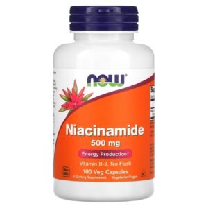 NOW Foods Niacinamide 500 mg (vitamine B3) – 100 capsules végétariennes