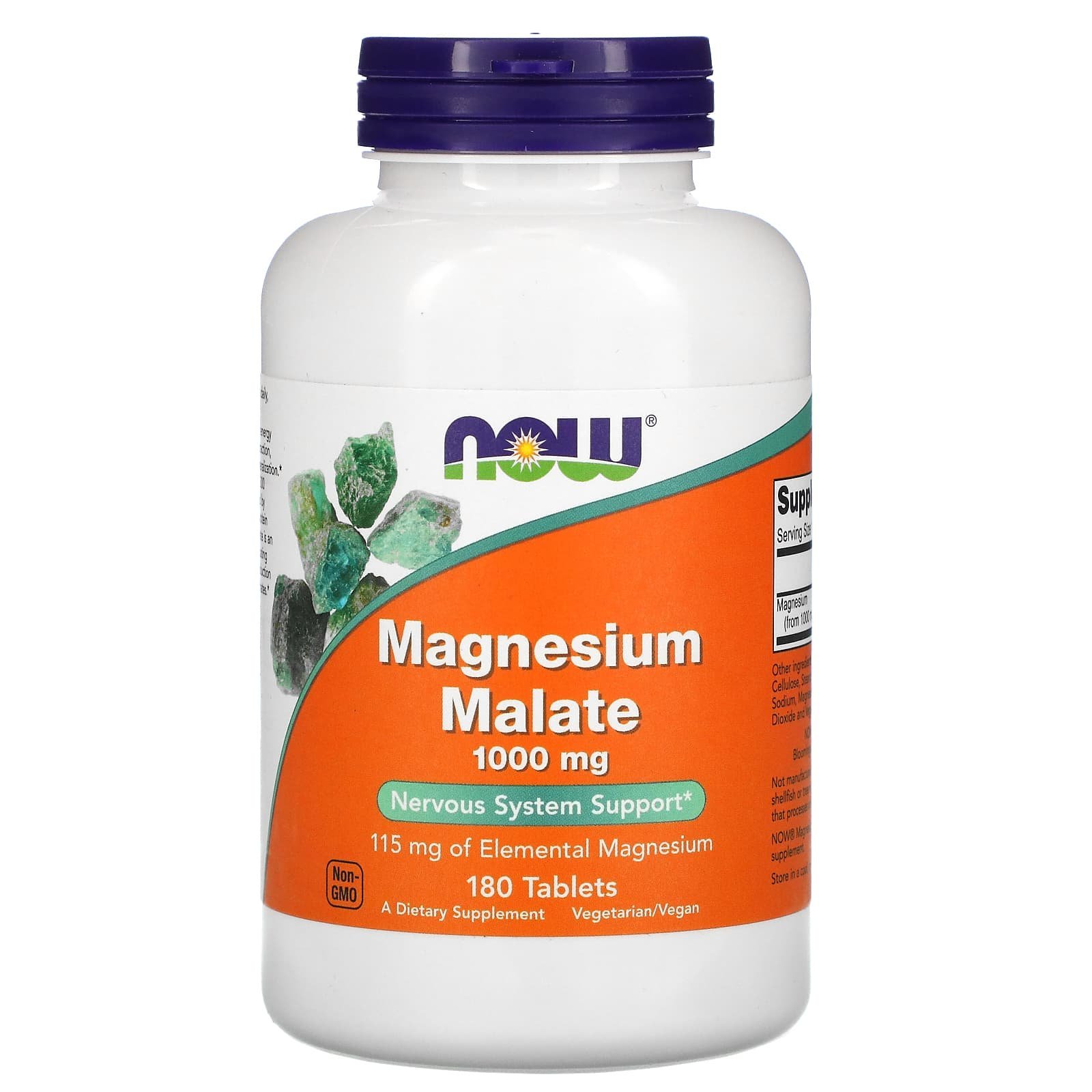 NOW Foods Malate de magnésium 1000 mg – 180 comprimés