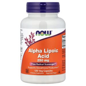 NOW Foods Acide alpha-lipoïque, 250 mg – 120 capsules végétariennes