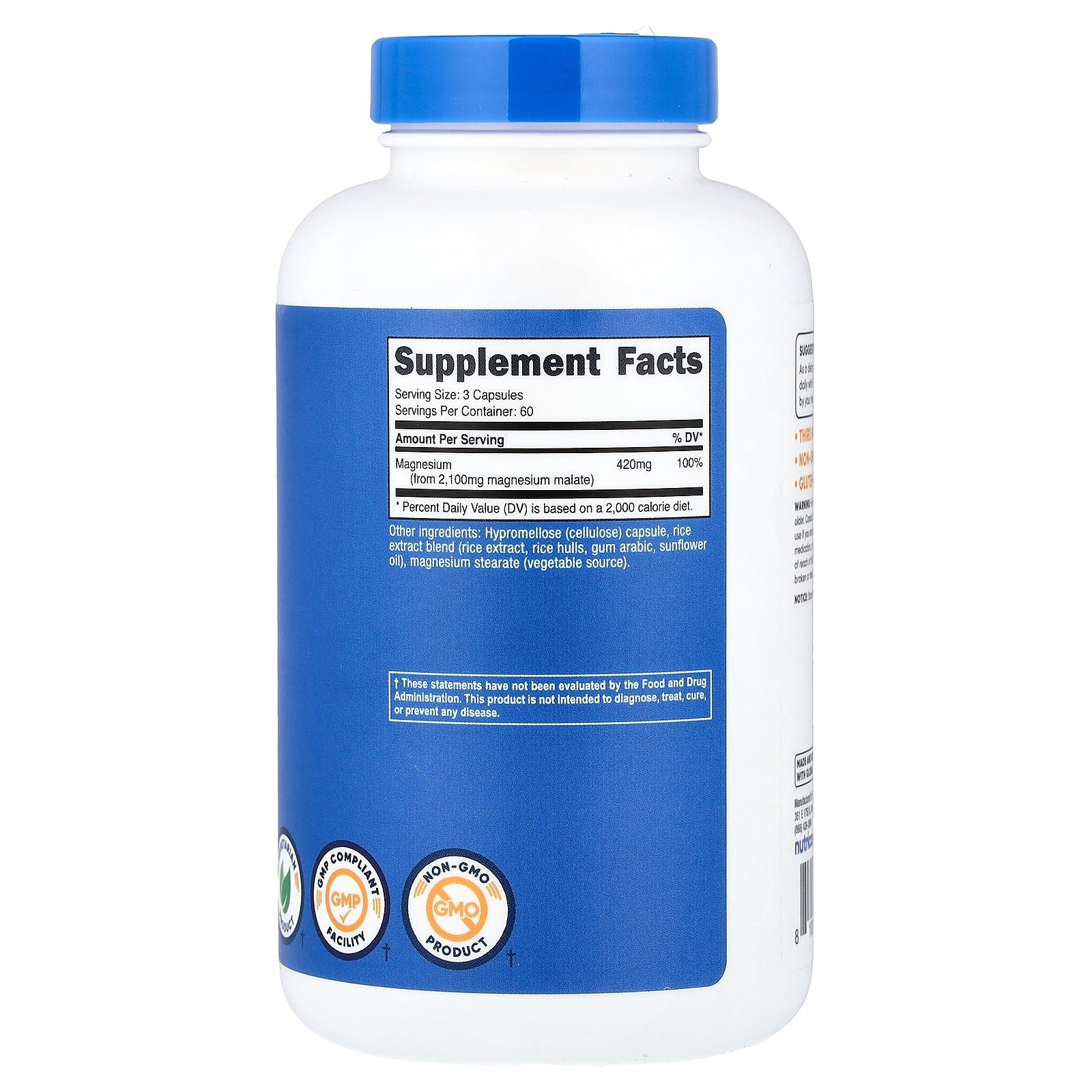 Nutricost Malate de magnésium 700 mg – 180 gélules – 2