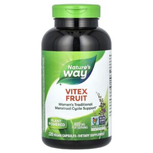 Nature's Way Fruit de gattilier (Vitex) 400 mg – 320 capsules véganes