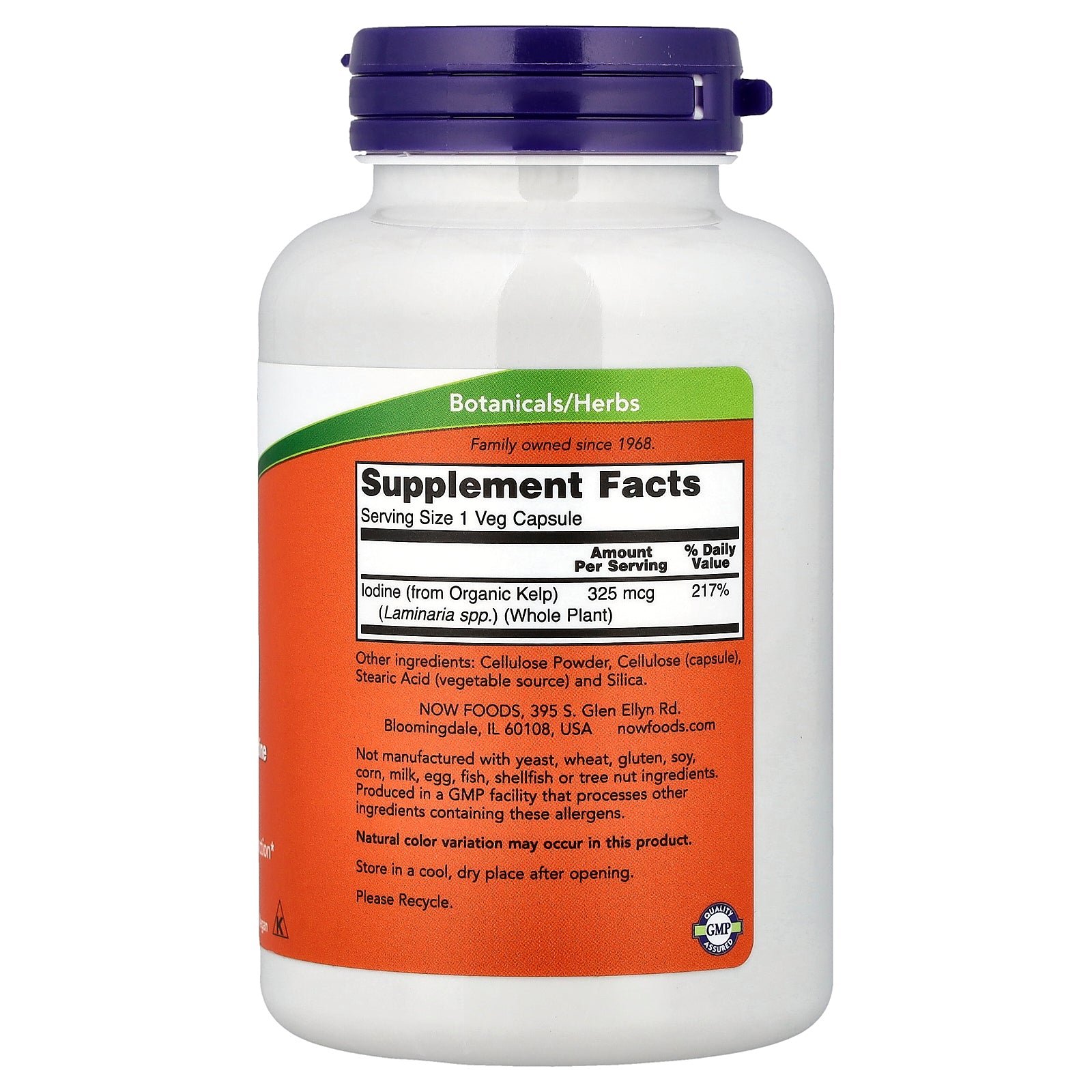 NOW Foods Kelp (iode) 325 µg – 250 gélules végétales – 2