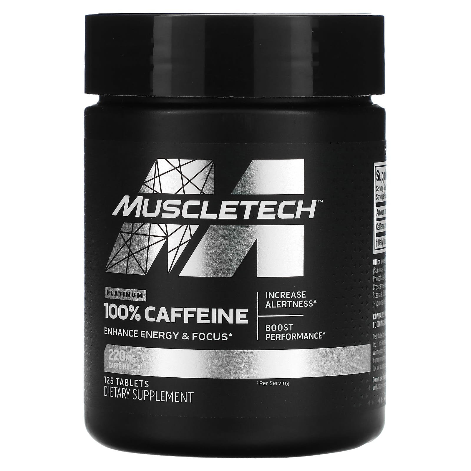 Cafeine 100 % Platinum 220 mg 125 comprimés