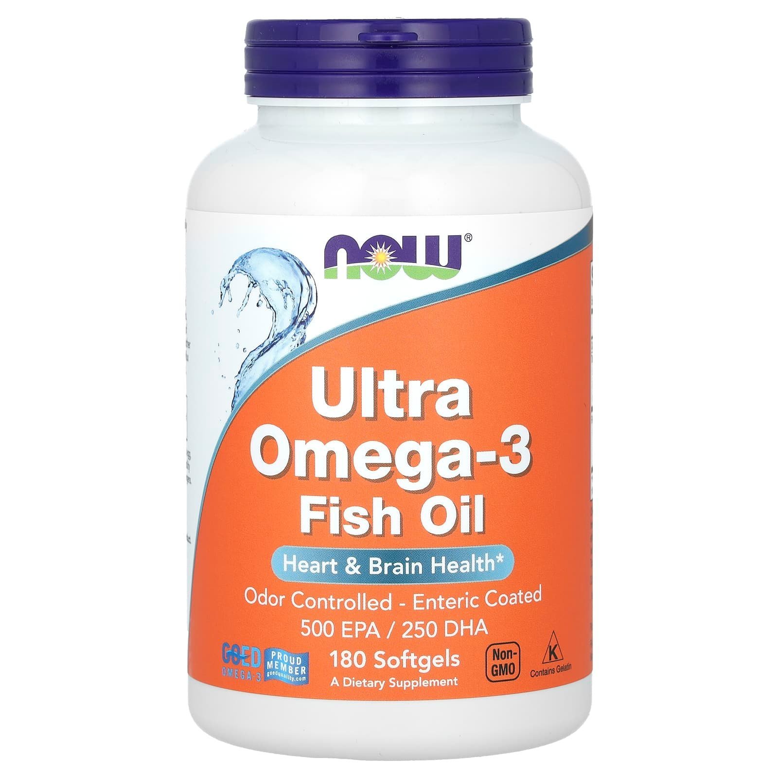 NOW Foods Huile de poisson Ultra Oméga-3 – 180 capsules molles