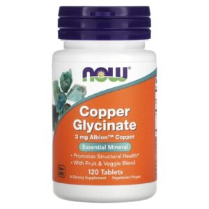 NOW Foods Glycinate de cuivre 3 mg – 120 comprimés