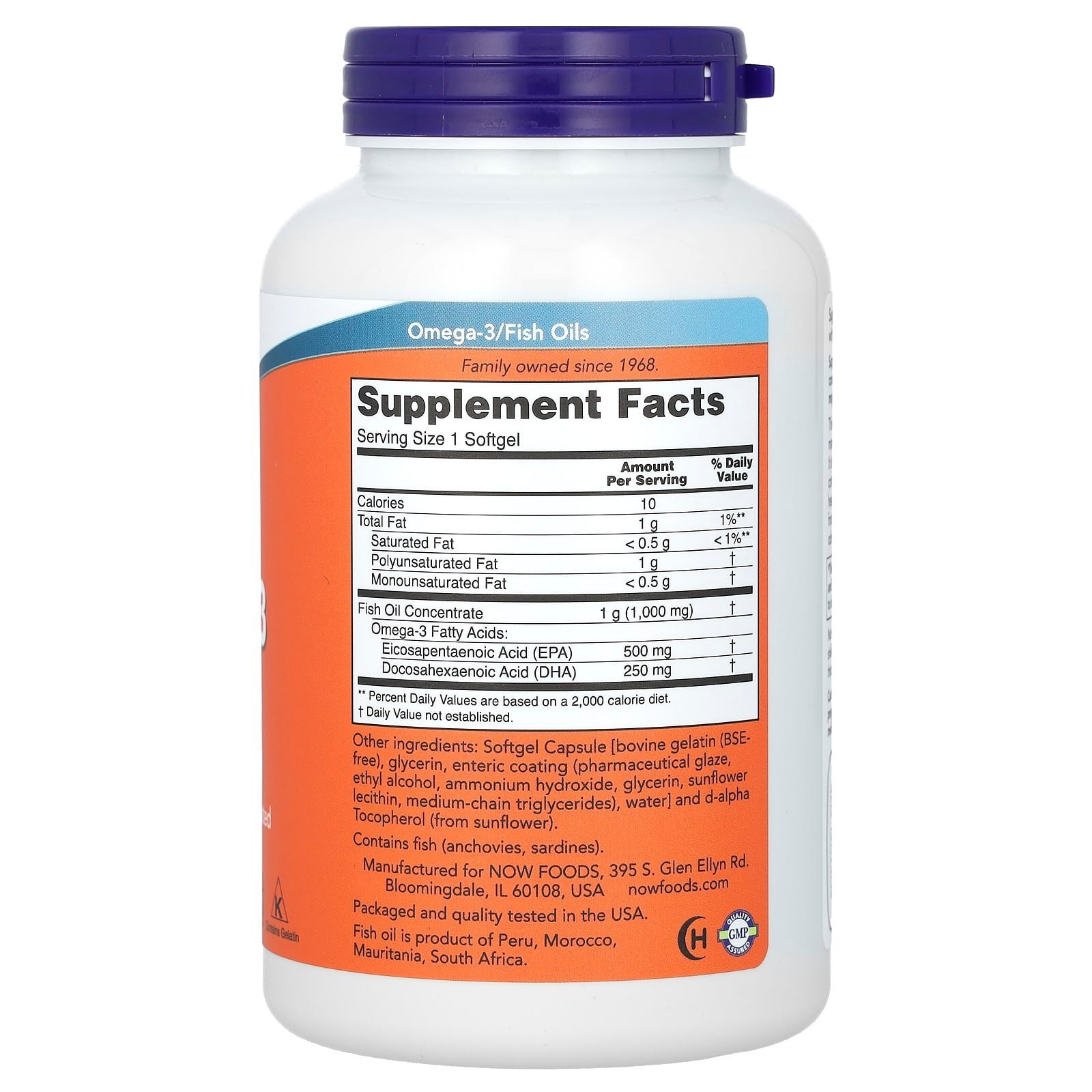 NOW Foods Huile de poisson Ultra Oméga-3 – 180 capsules molles – photo 2