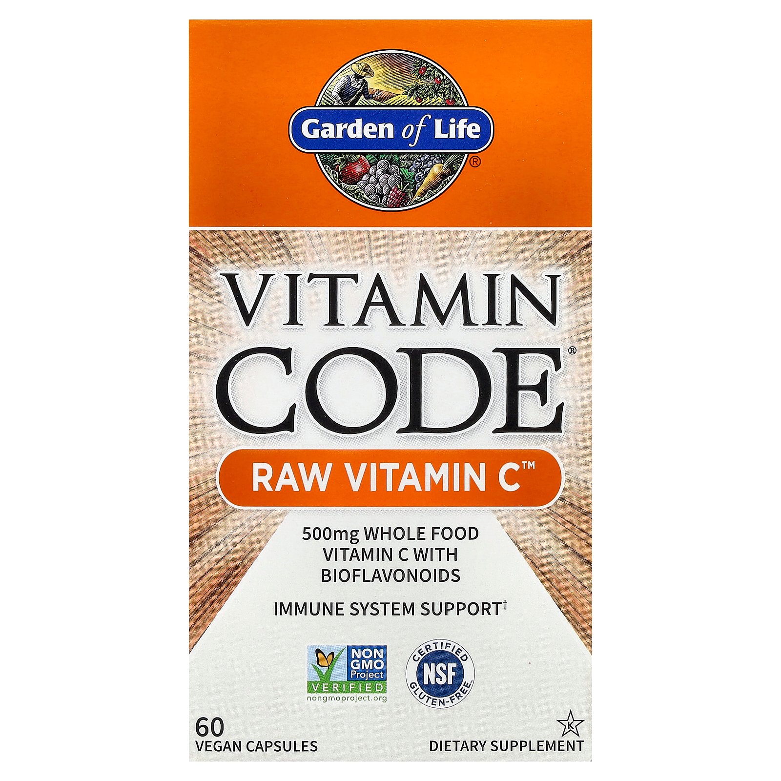Garden of Life Vitamin Code® RAW Vitamine C™ – 60 capsules véganes