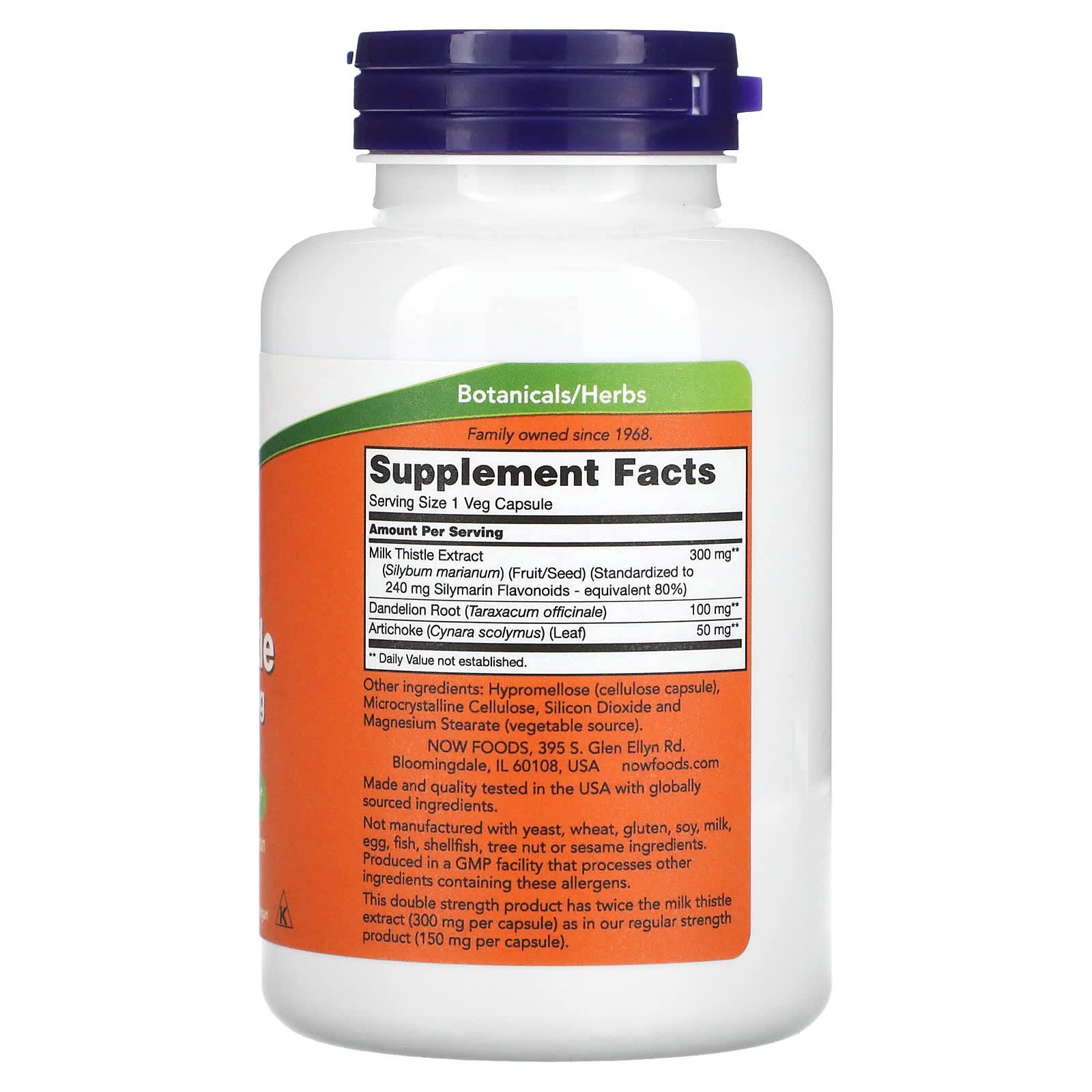 NOW Foods Extrait de chardon-Marie – Milk Thistle 300 mg – 200 capsules végétales – photo 2