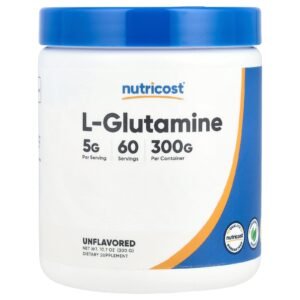Nutricost L-Glutamine en poudre sans arôme – 300 g