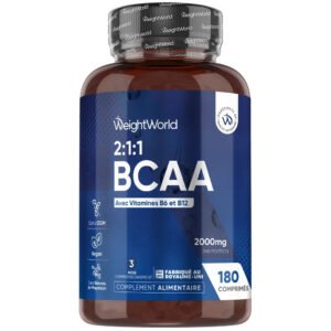 BCAA 2:1:1 avec vitamines B6 et B12 WeightWorld – 180 comprimés