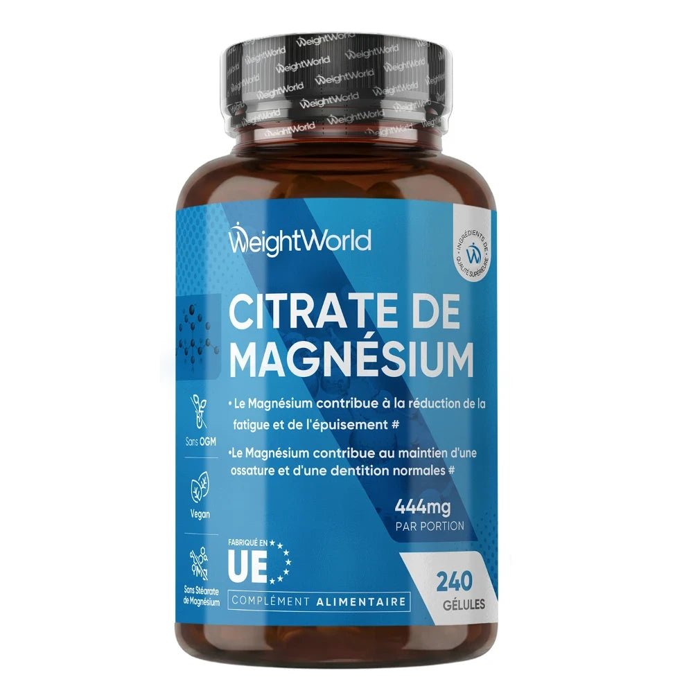Citrate de magnésium WeightWorld – 240 gélules