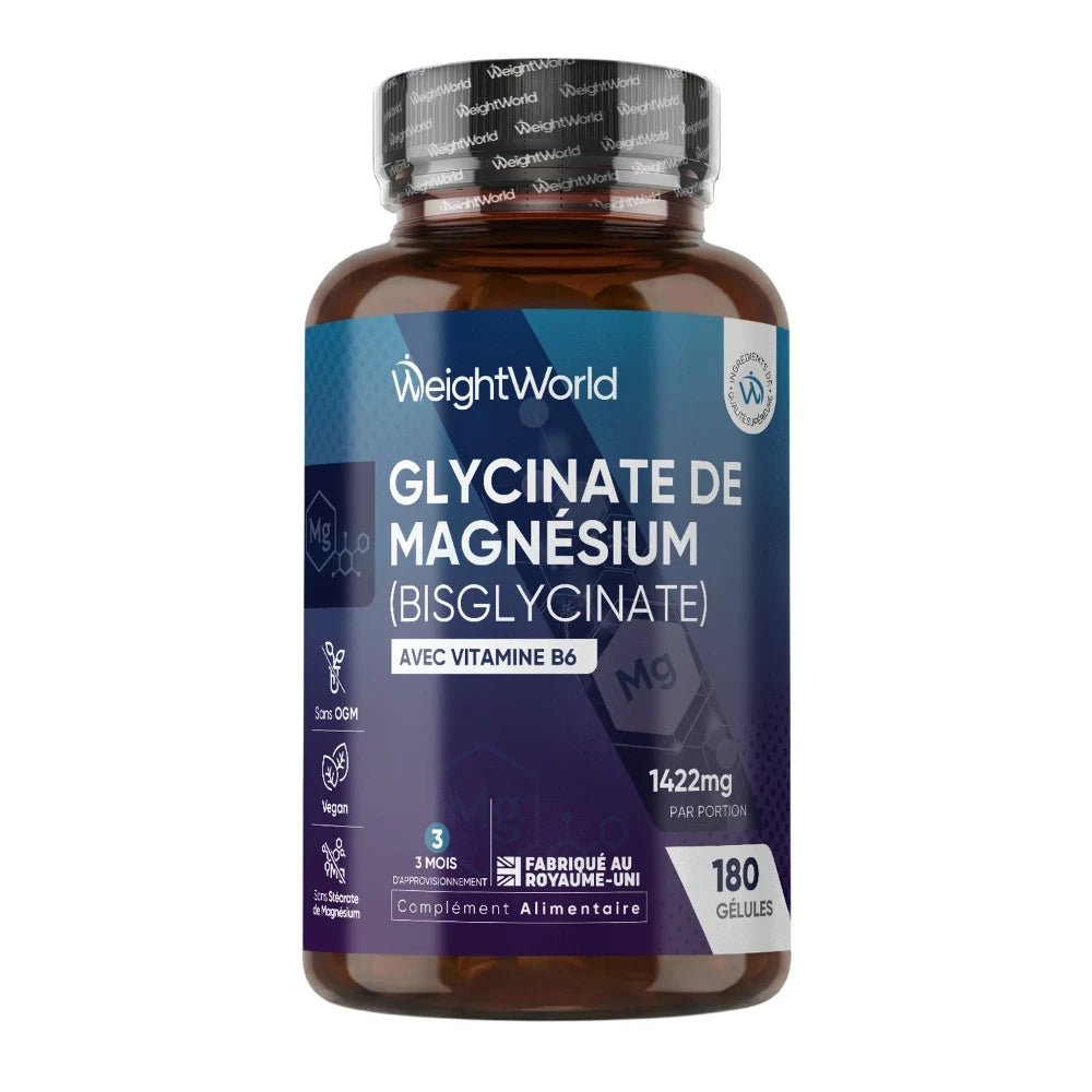 Bisglycinate de magnésium + vitamine B6 en gélules WeightWorld